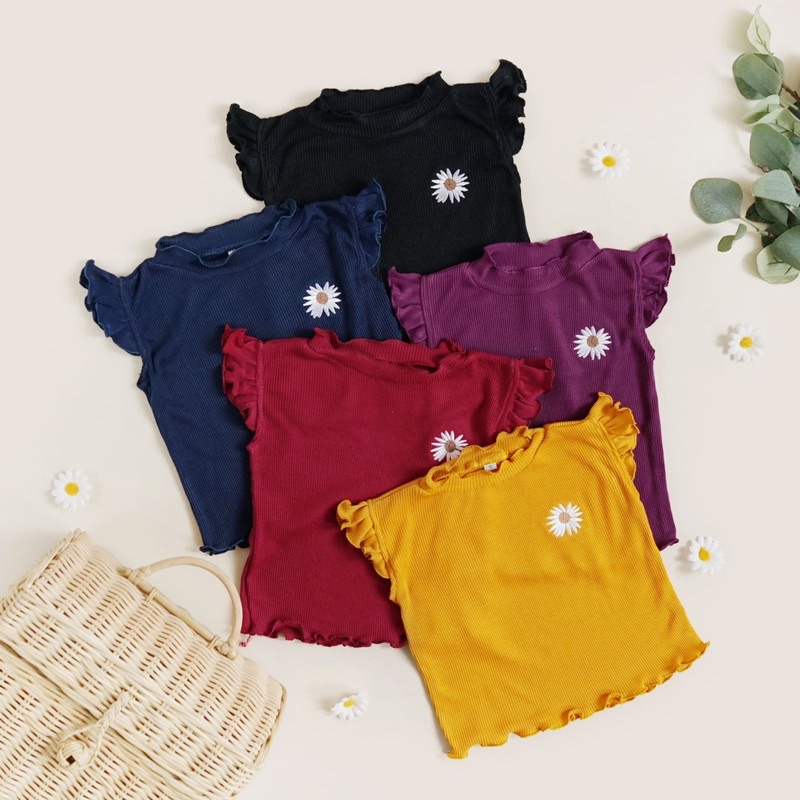 DAISY Ruffle Rib Top 6bln-5thn / Kaos Anak Ruffle