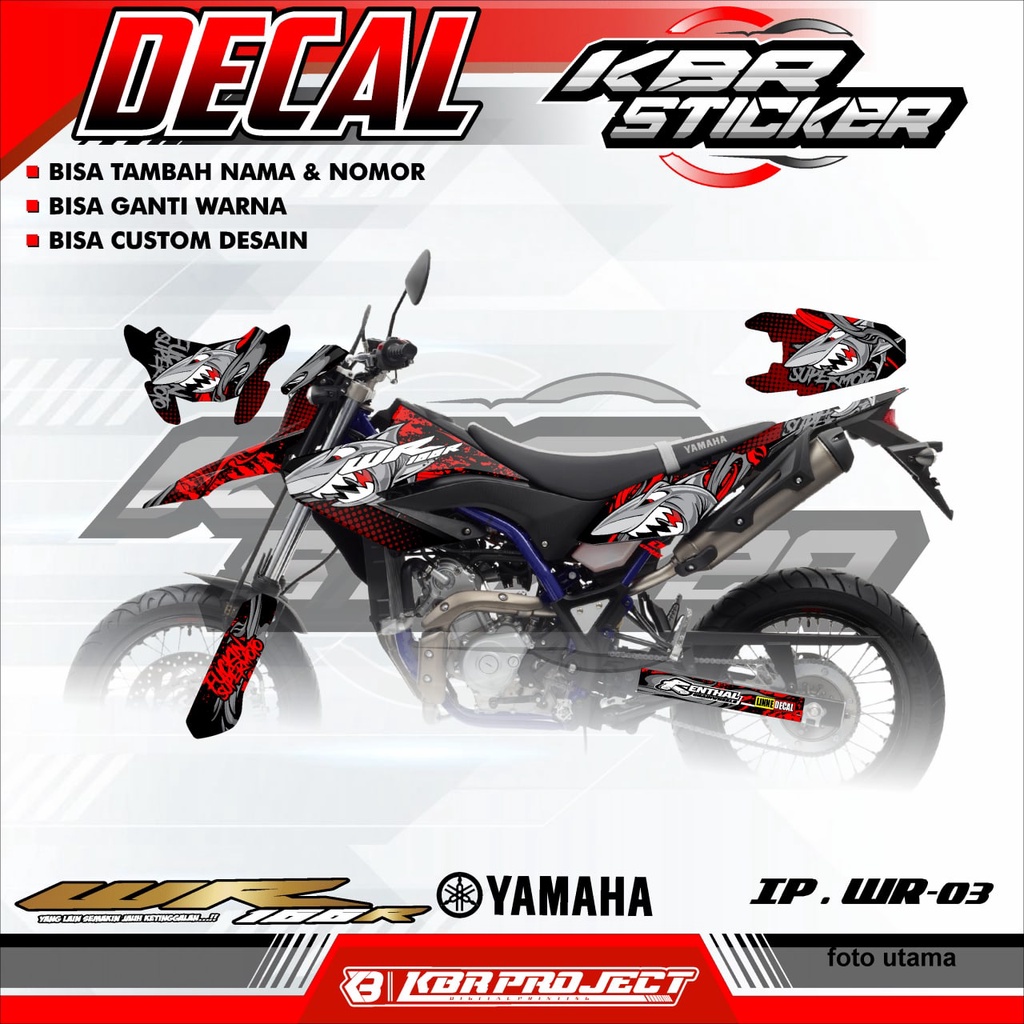 WR 155 R (COD) STICKER DECAL FULL BODY MOTOR WR 155 WR.03