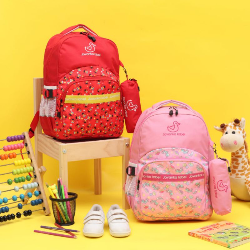 TAS RANSEL ANAK CEWEK JOVANKA LABEL BRANDED MURAH TSRNSLJL26