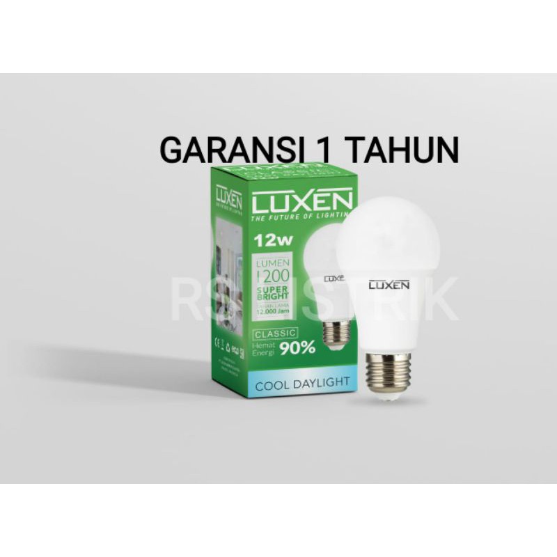 LUXEN LAMPU LED BULB 12W 12 WATT CLASSIC COSMO PUTIH 6500K COOL DAYLIGHT