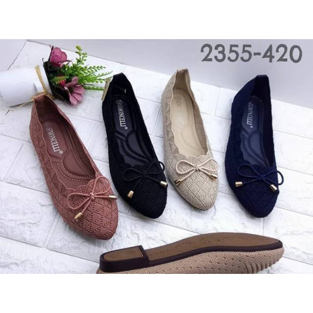 Sepatu flatshoes Rajut Import