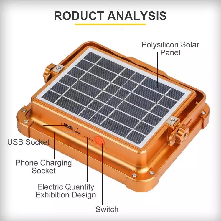 Mitsuyama MS-508 Lampu Emergency LED 50 Watt Solar Cel Bisa Untuk Power Bank IP66 Original