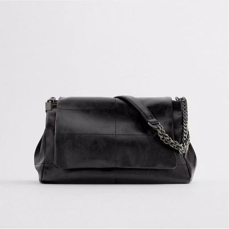 Zara rocker shoulder bag with flap / zara shoulder bag