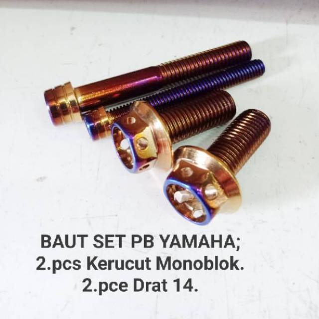 Baut Set Probolt Kerucut Monoblok Plus Baut Pb Breket Drat 14 Two Tone