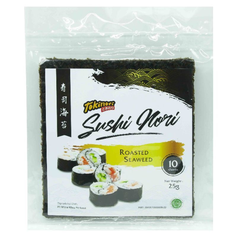 Tokinori Sushi Nori 10 Lembar Halal │ Yakinori Lokal for Sushi Kimbab/ Gimbab │ Lembar Rumput Laut