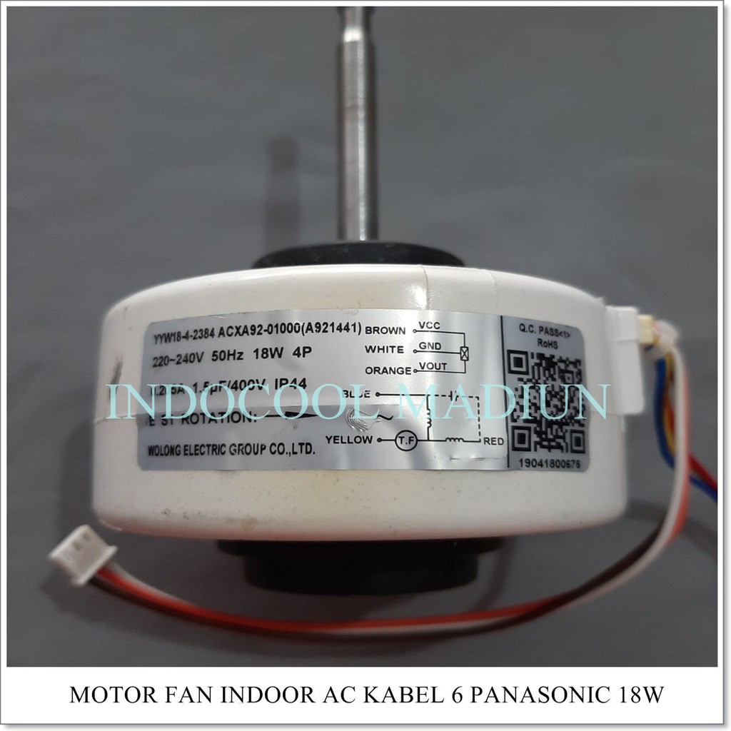 Motor Fan Indoor AC Kabel 6 Panasonic 18 Watt (Ukuran ada di gambar)