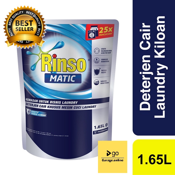 Rinso Matic Liquid Detergent Professional 1.65 Liter 1650ml kemasan terbaru