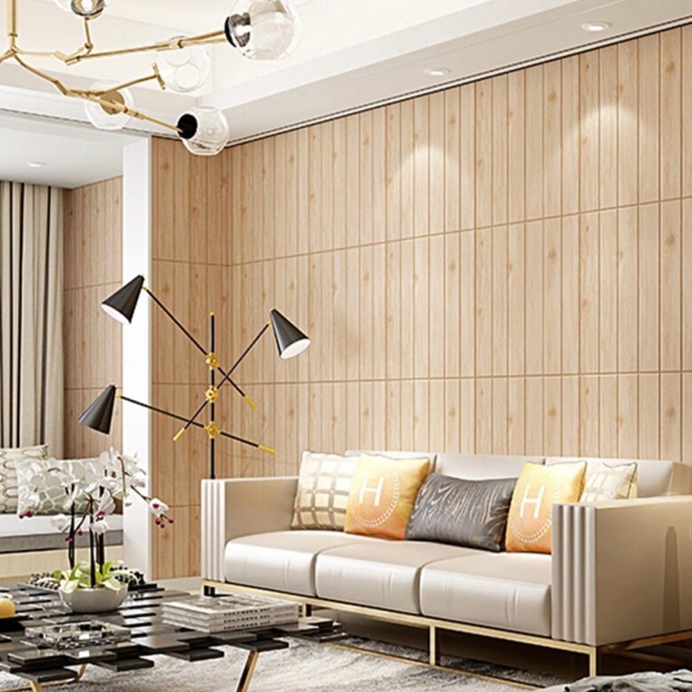 Wallpaper dinding Foam 3D motif kayu wood Dekorasi Kamar Wallfoam Hiasan Dekorasi Kamar Ruangan