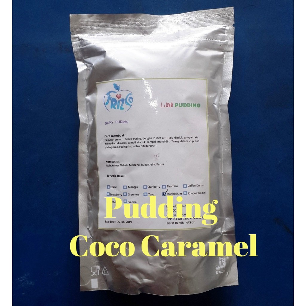 

FRIZCO COCO CARAMEL Premix Silky Pudding 445gr powder bahan bubuk puding podeng FRISCO tepung bubuk serbuk podeng insatn premix