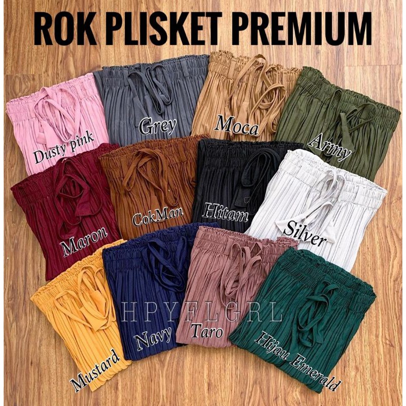 Premium Rok Plisket Klok Mayung Lebar