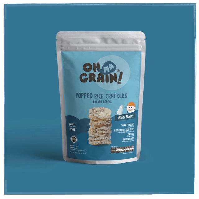 Ohmagrain! Popped Rice Crackers - Sea Salt (35g)