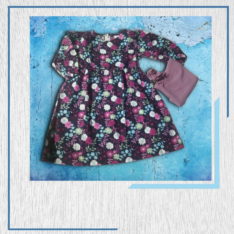 Gamis anak motif bunga