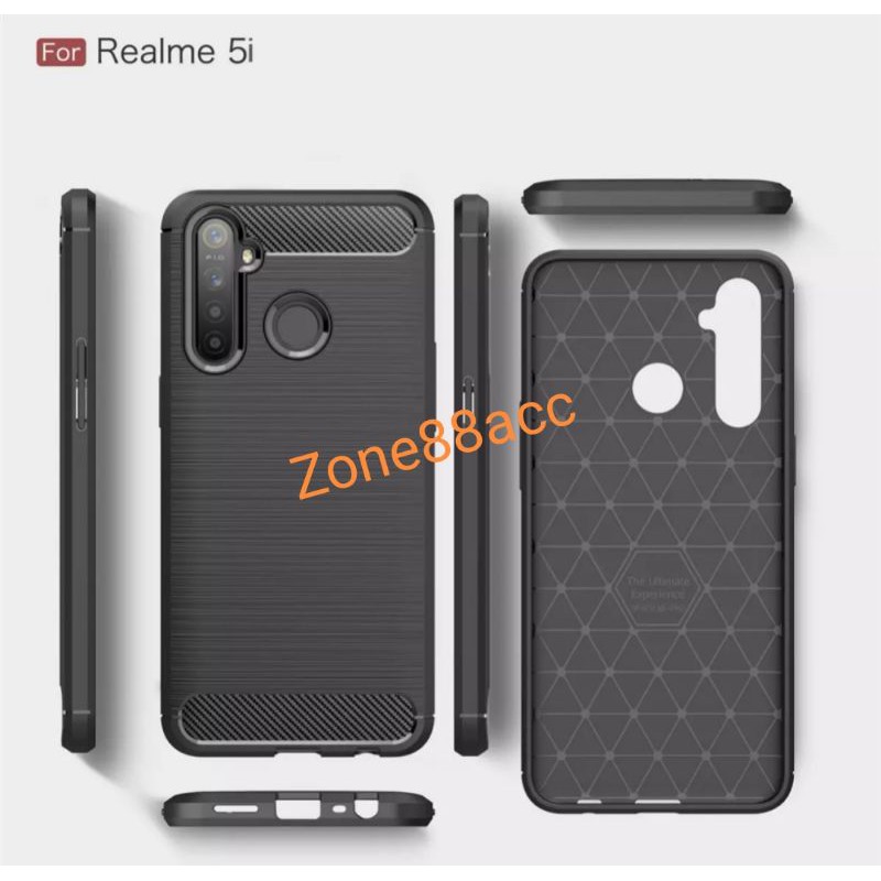 Silicon Case Realme 5 5i 5S Softcase iPAKY Carbon Casing Cover TPU