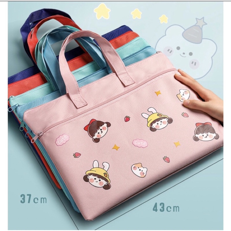 Tas Belajar / Tas sekolah / Tas Kursus anak Tote Bag / MESSENGER BAG anak motif kartun