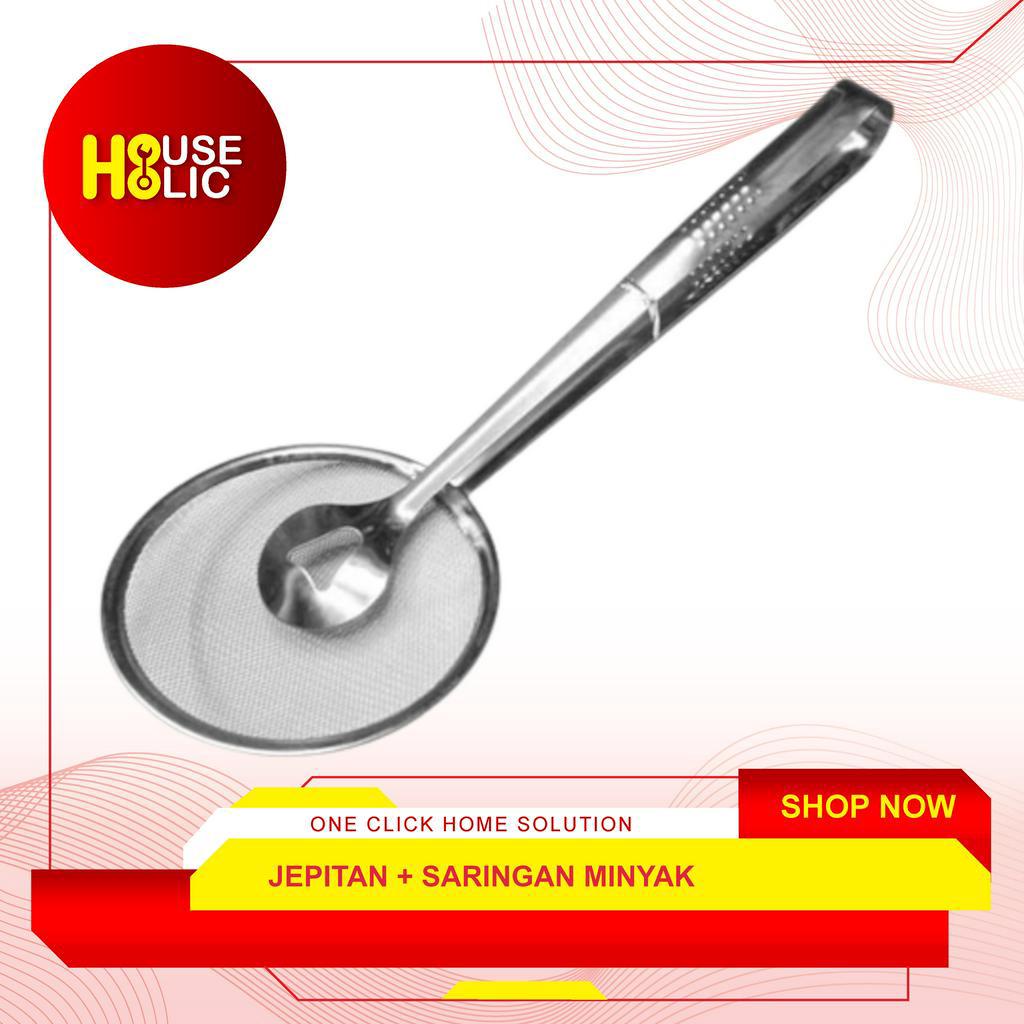 Jepitan + Saringan Tirisan Minyak Goreng Capitan Gorengan Stainless
