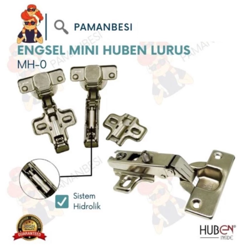 Engsel Pintu Lemari Engsel Sendok Mini HUBEN MH-0 Sistem Hidrolik