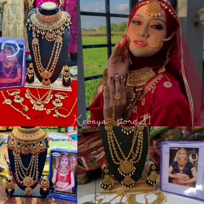 bridal set / acc india set / jodha set Set Wedding / Kalung india Jodha/kalung Pengantin ala India