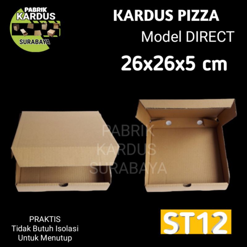 

KOTAK PIZZA BAJU 26x26x5cm KARDUS COKLAT POLOS BOX DUS DOS PACKING