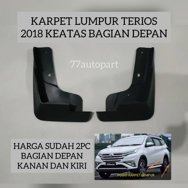 Karpet lumpur mudguard terios new 2018 keatas bagian depan