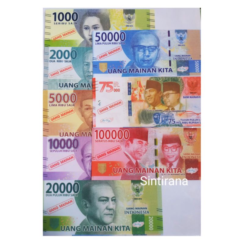 Uang Mahar 100rb 75rb Uang mainan Edukasi