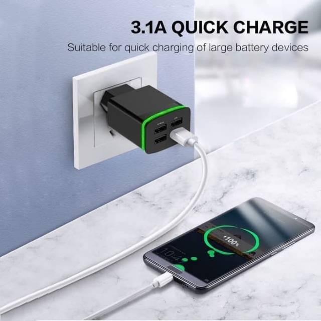 CHARGER PINZY 4 PORT USB WITH LED T22 SERIES