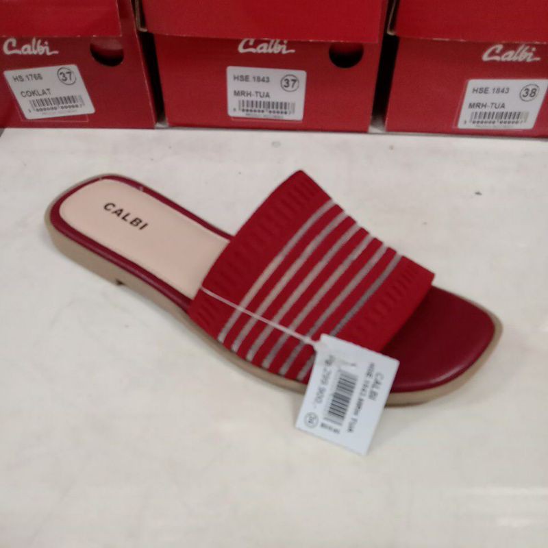 sandal teplek Calbi HSE 1843 merah tua size 36-40