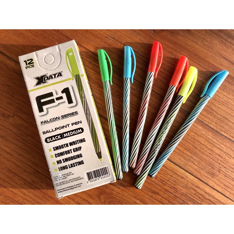 

Pulpen Ballpoint Pen Xdata F-1 Falcon Series Black 12pcs