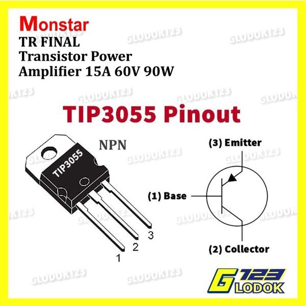 Transistor TR Power Audio Amplifier TIP 2955 3055 PNP NPN 15A 60V 90W