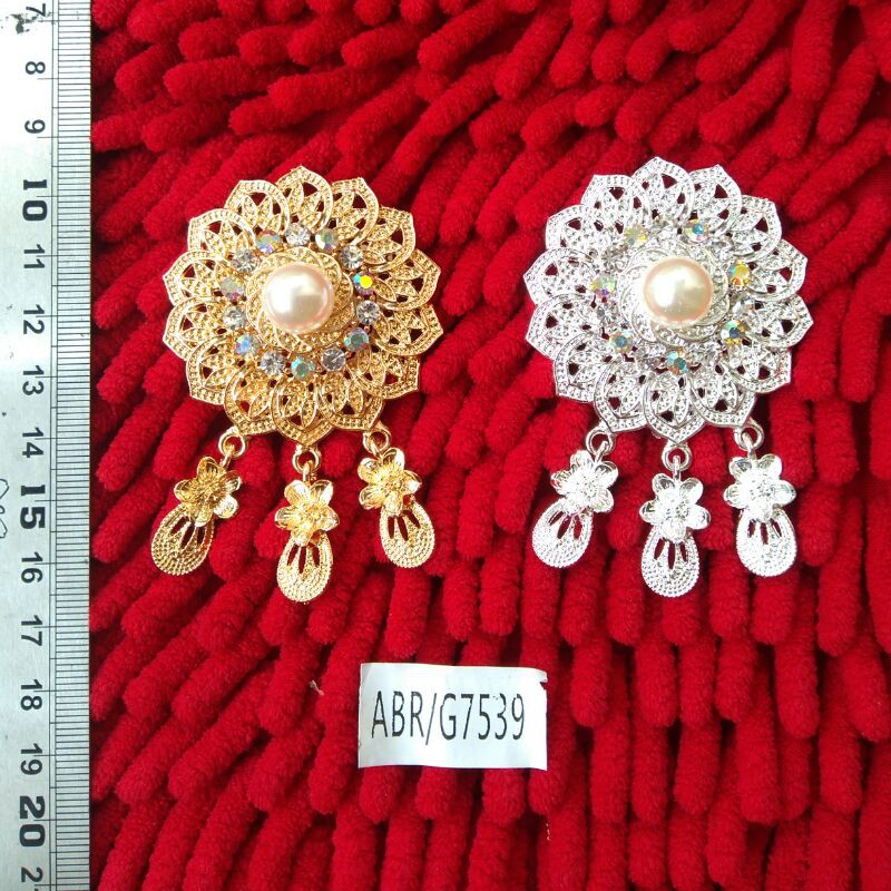 Sekar Kedhaton Bros kebaya Jurai emas dan silver / Aksesoris kebaya modern / Aksesoris hijab kekini-1
