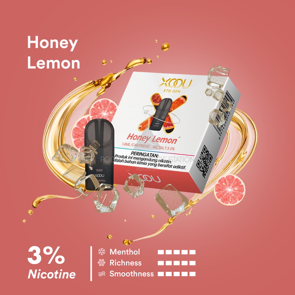 [PNCSID] [RELX COMPATIBLE] XOOU Mint Flavour Pods / Cartridge - Honey Lemon