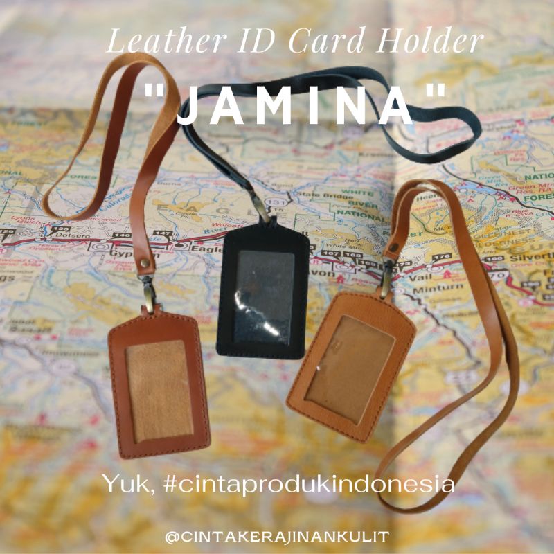 

Jamina - Leather ID Card Holder/ ID Card Holder Kulit / Name Tag Kulit