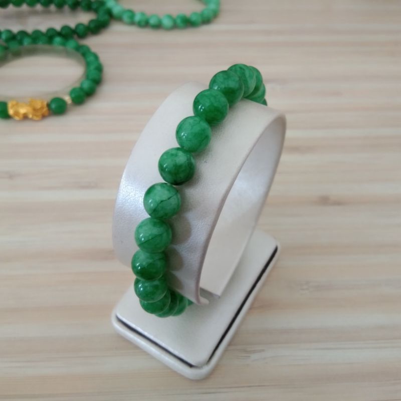 Gelang Batu Giok Lumut Natural