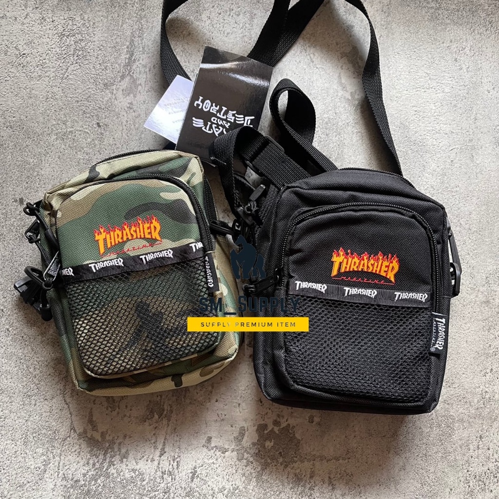 SLING BAG WITH TAG TRASHER / TAS SELEMPANG / TERMURAH / IMPORT QUALITY / LENGKAP WITH TAGF DALAM