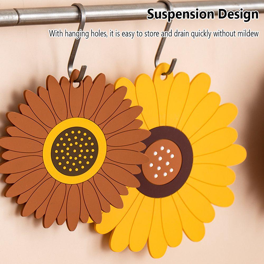 SOLIGHTER Placemat Kitchen Accessories Cookware Pad Non-Slip Dish Bowl Pot Mat Sunflower