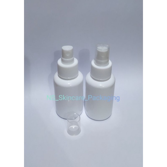 Botol spray 60ml / 70ml tubular putih / bening / hitam