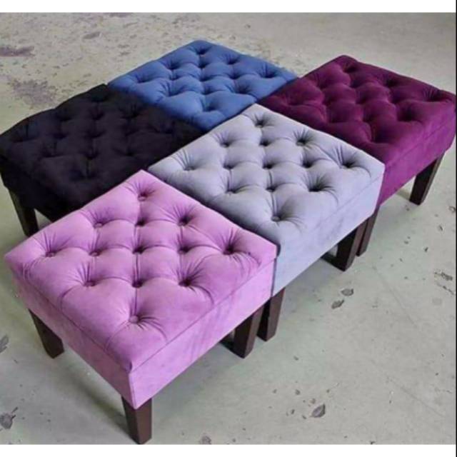 Sofa mini stool kotak kancing minimalis