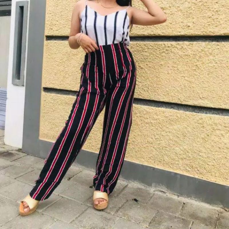 Celana wanita model salur panjang