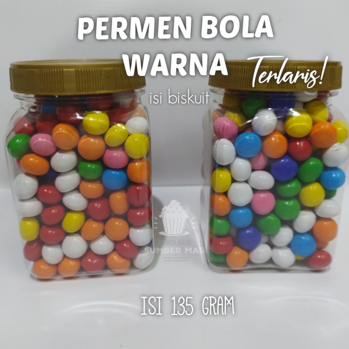 PERMEN BOLA BISKUIT WARNA TERMURAH TERLARIS ISI NETT 135GRAM