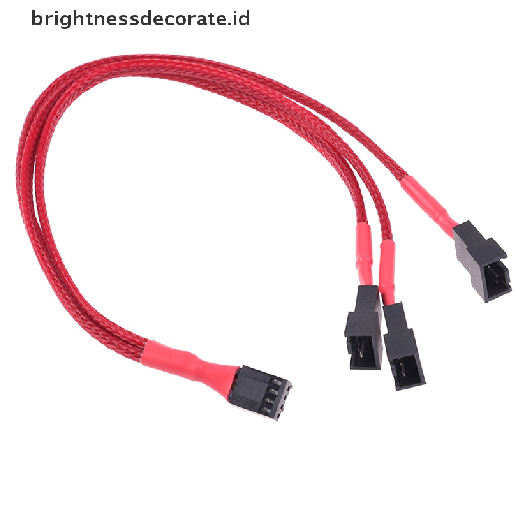 [birth] 1Pc Red Computer Fan Line 1 To 3 Way 4Pin PWM Fan HUB Hub Fan Extension Cable [ID]