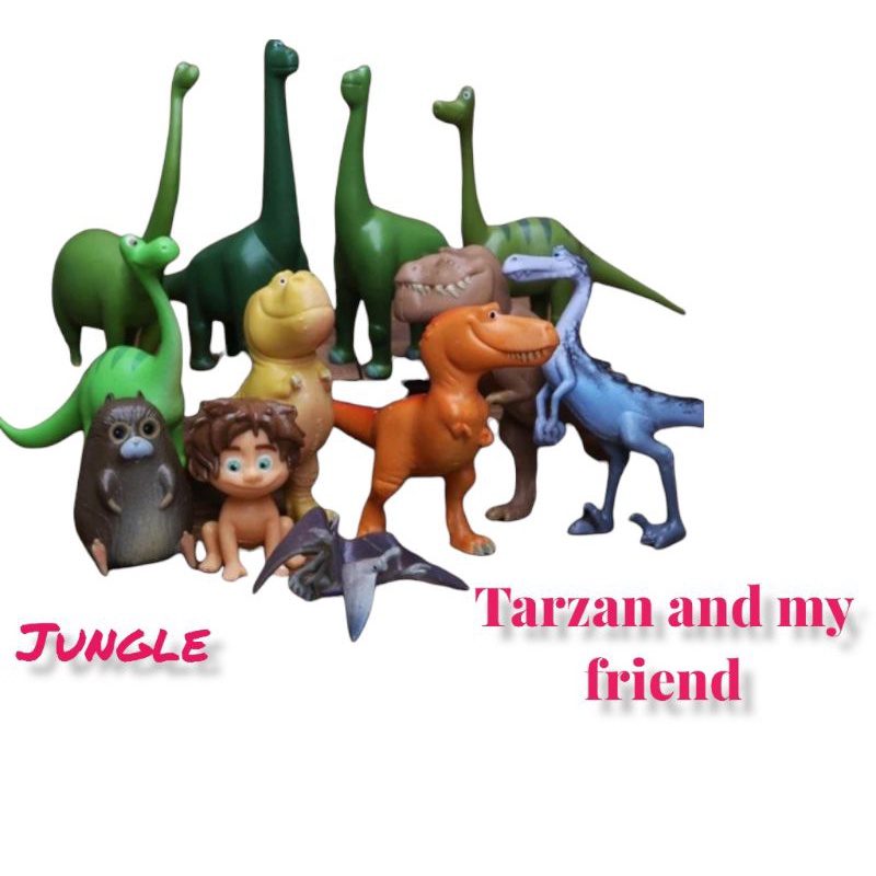 Mainan anak binatang/hewan satwa liar tarzan 12 pcs