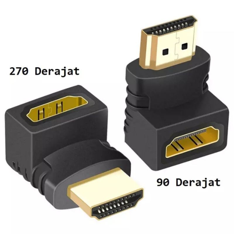 HDMI SIKU L 90 Derajat Male to Female Connector Adapter HDMI To HDMI Penghubung TV Projector