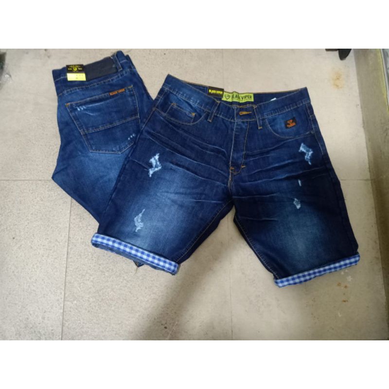 celana pendek jeans pria stik balik | celena distro sobek&quot; import | celana black baron fashion