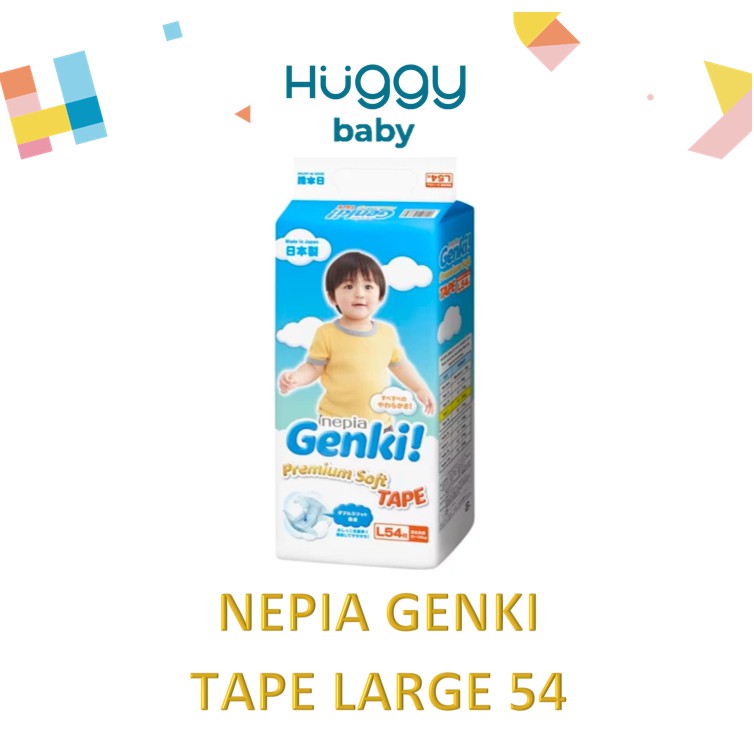 Nepia Genki TAPE L 54 Popok Diaper TAPE L54 L 54