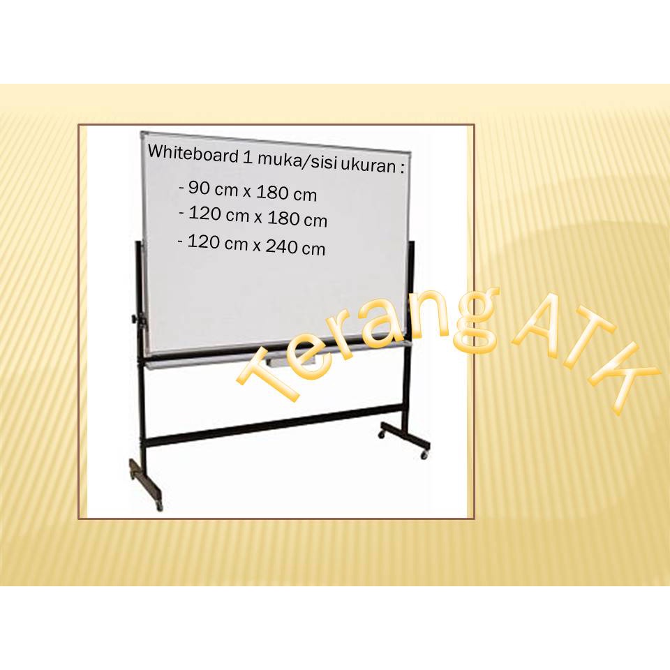 

Whiteboard Magnetik Merek Sakura 1 Sisi, Tiang + Roda [variant ukuran 2]