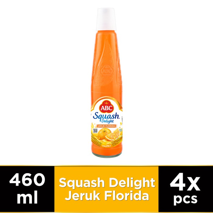 

(BISA COD) ABC Sirup Squash Delight Jeruk Florida 460 ml - Multi Pack 4 pcs