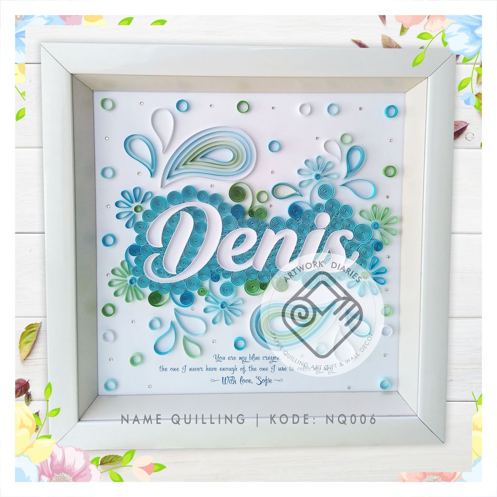 Download Name Quilling Nq00 567 Kado 3d Frame Paper Quilling Art Shopee Indonesia