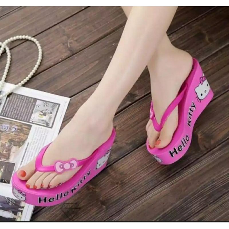 Sandal Wanita Wedges  Pita Hello Kitty