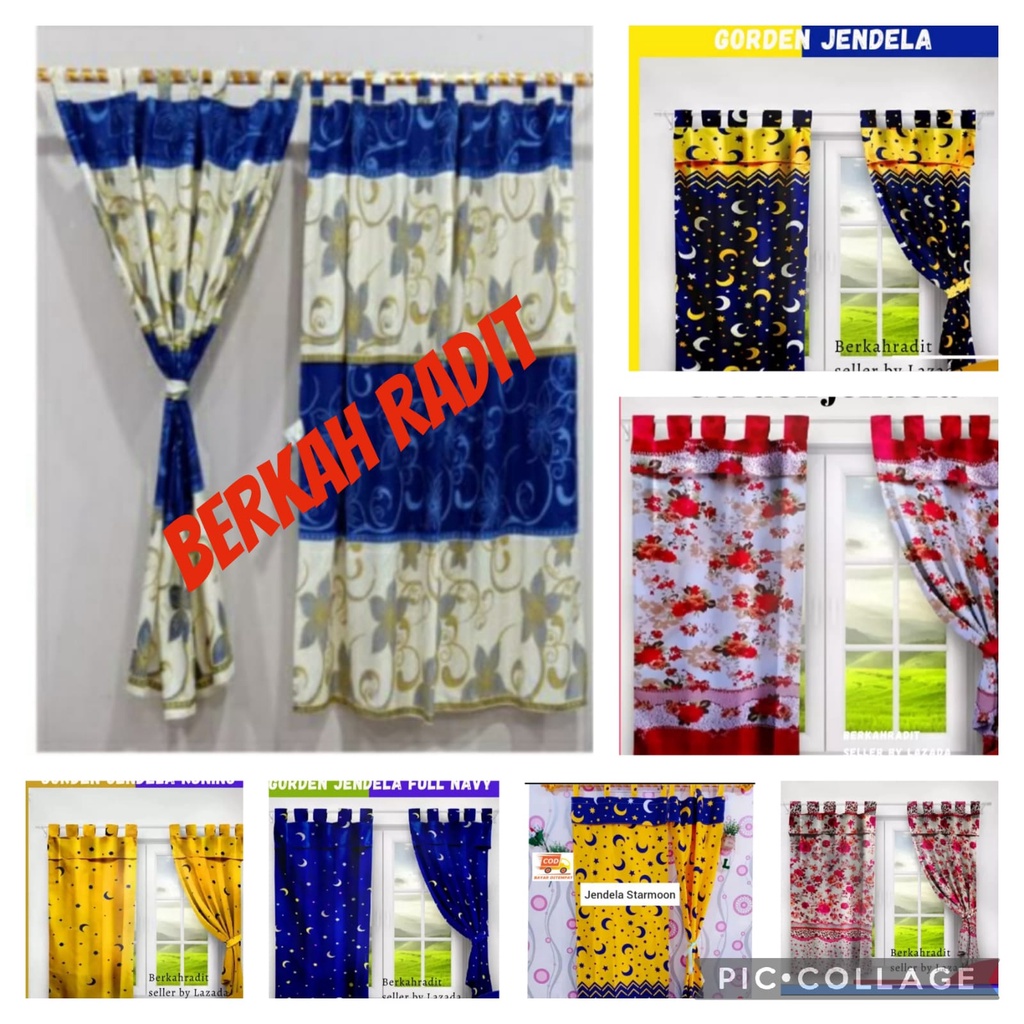 Gratis Ongkir-Gorden Jendela Starmoon, Motif bunga dan Karakter Uk 55x150cm