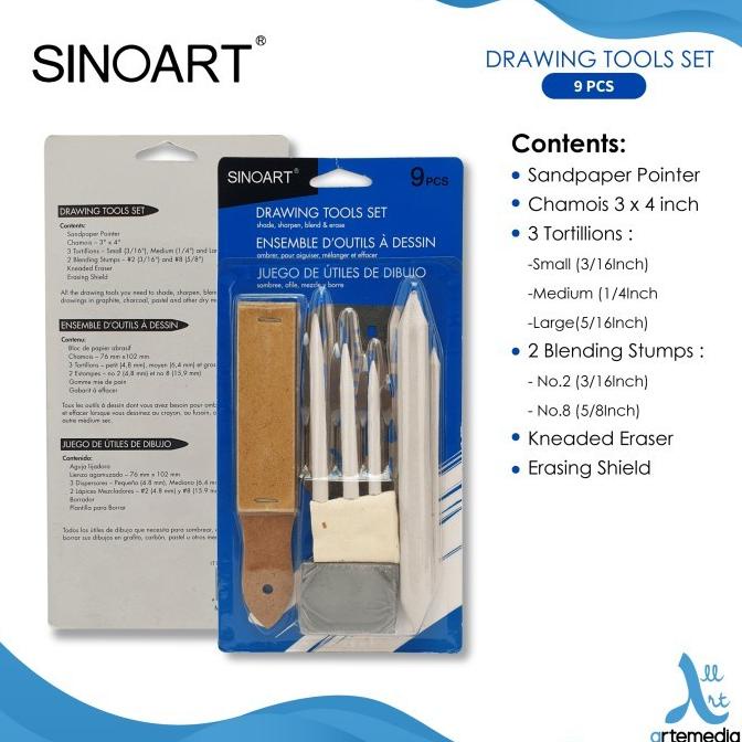 

Alat Gambar Sinoart Drawing Tool Set 9 Paper Stump Eraser