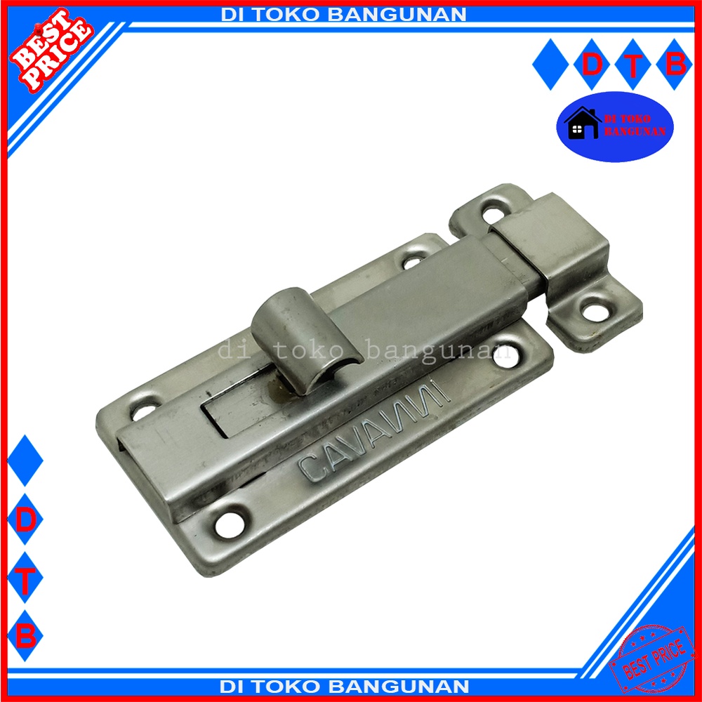 Grendel Kunci Pintu Kunci Jendela Slot Stainless Ukuran 2&quot; 3&quot; Inch Cavanni